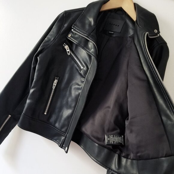 NEW BLANK NYC Essentials FAUX Leather Moto Jacket Size M Biker Edgy Black $99 - Picture 8 of 16